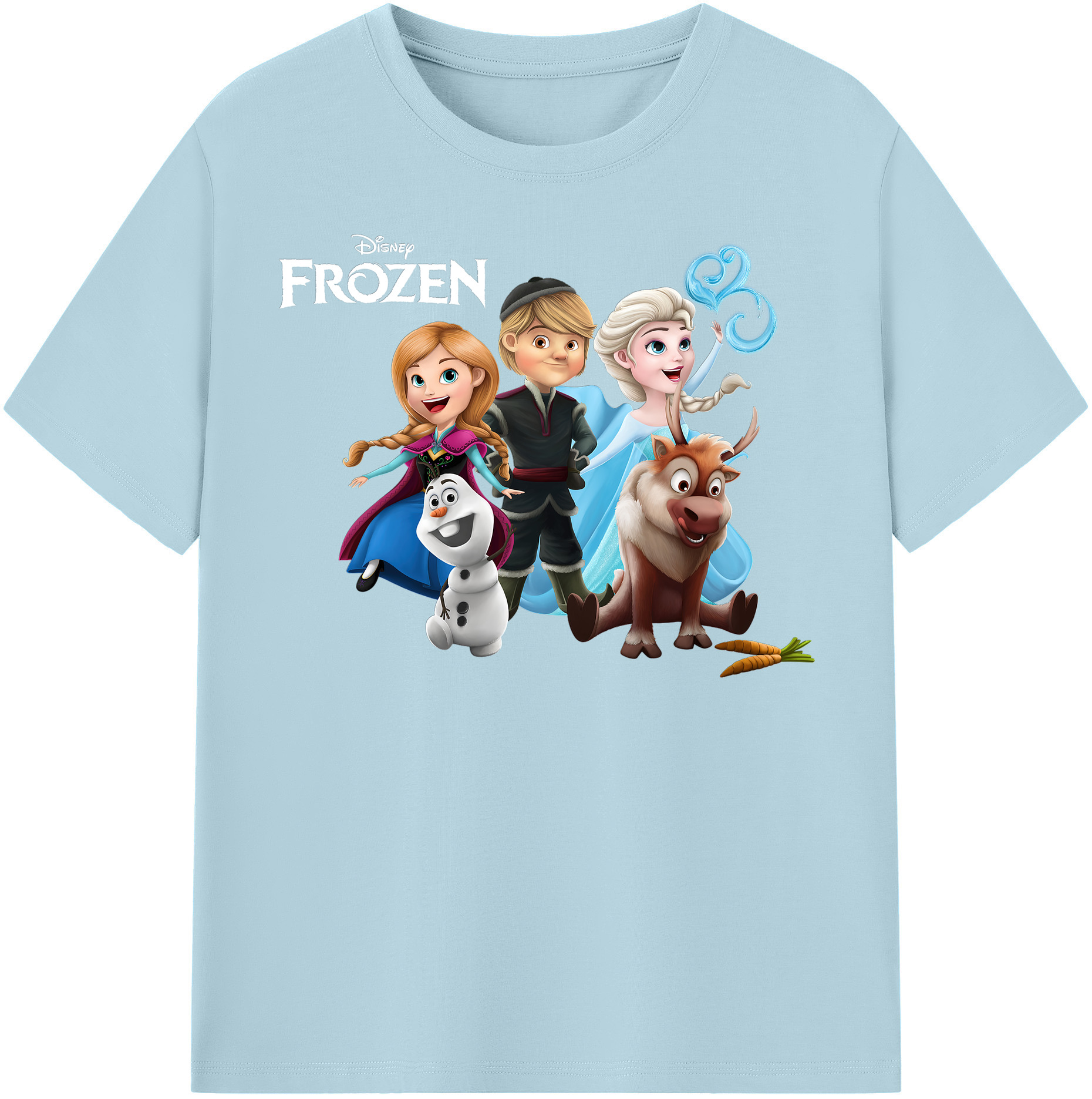 （画像用） アナと雪の女王 アンナ エルサ Frozen Anna Elsa 綿100％半袖Tシャツ（フロントプリント）